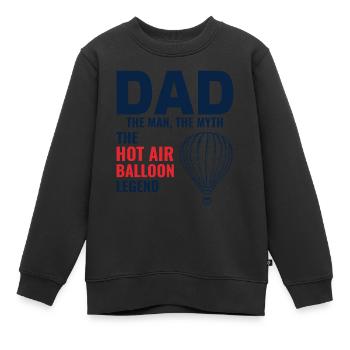 Montgolfière Montgolfière Montgolfière Papa Ballon - Sweat Premium enfant bio - noir - Devant - AI Model Kid Female (0cm)