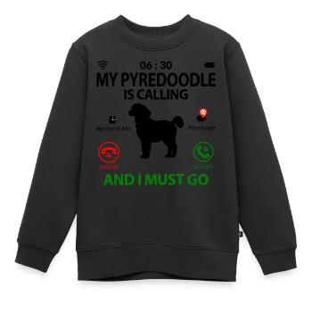 Standard Pyredoodle drôle Dire humour drôle - Sweat Premium enfant bio - noir - Devant - AI Model Kid Female (0cm)