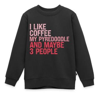 Standard Pyredoodle Maman Maîtresse Disant Rose - Sweat Premium enfant bio - noir - Devant - AI Model Kid Female (0cm)