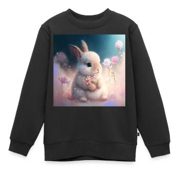 Lapin - Sweat Premium enfant bio - noir - Devant - AI Model Kid Female (0cm)