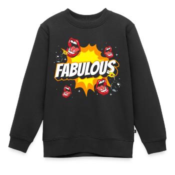 Comicstyle Stil Sprechblase Pow! - Kinder Premium Organic Sweatshirt - Schwarz - Vorne - AI Model Kid Female (0cm)