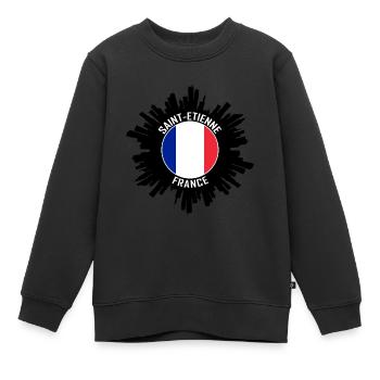 Saint Etienne Skyline France Flag Souvenir de voyage - Sweat Premium enfant bio - noir - Devant - AI Model Kid Female (0cm)