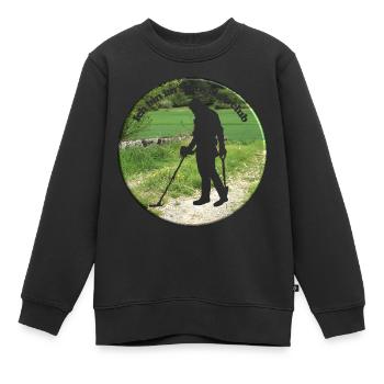 Mit Detektor-schwingen auf Schatzsuche - Kinder Premium Organic Sweatshirt - Schwarz - Vorne - AI Model Kid Female (0cm)