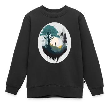 SURREAL - Kinder Premium Organic Sweatshirt - Schwarz - Vorne - AI Model Kid Female (0cm)