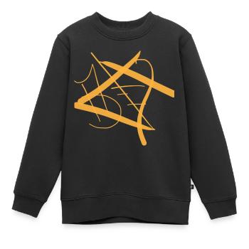 Orange Abstraktheit - Orange Abstractness - Kinder Premium Organic Sweatshirt - Schwarz - Vorne - AI Model Kid Female (0cm)