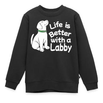 Labrador Hund Hundebesitzer Frauchen Herrchen Wau - Kinder Premium Organic Sweatshirt - Schwarz - Vorne - AI Model Kid Female (0cm)