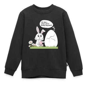 Kaninchen und Ei - Kinder Premium Organic Sweatshirt - Schwarz - Vorne - AI Model Kid Female (0cm)