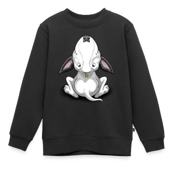 Black Ears Bullterrier - Kinder Premium Organic Sweatshirt - Schwarz - Vorne - AI Model Kid Female (0cm)