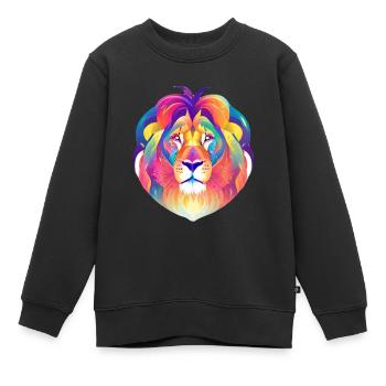 Aquarelle Leo Aquarelle - Sweat Premium enfant bio - noir - Devant - AI Model Kid Female (0cm)