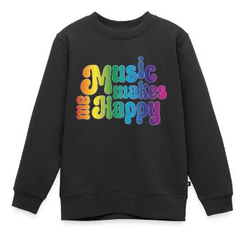 La musique me rend heureux - Sweat Premium enfant bio - noir - Devant - AI Model Kid Female (0cm)