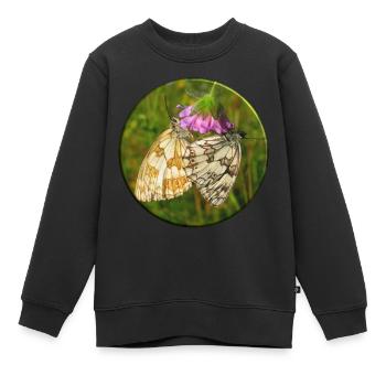 Zwei Bläulinge bei der Familienplanung - Kinder Premium Organic Sweatshirt - Schwarz - Vorne - AI Model Kid Female (0cm)