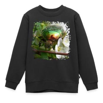 The shiny golden rose beetle - Kids Premium Organic Sweatshirt - black - Front - AI Model Kid Female (0cm)
