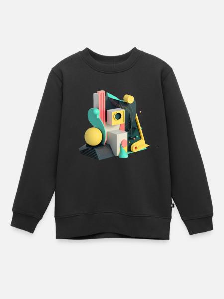 ..3D - Sweat Premium enfant bio - noir