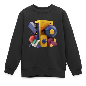 3D - Kinder Premium Organic Sweatshirt - Schwarz - Vorne - AI Model Kid Female (0cm)