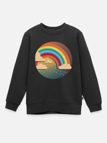 ARC-EN-CIEL - Sweat Premium enfant bio - noir