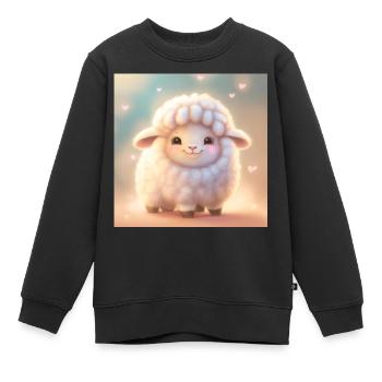 moutons moutons - Sweat Premium enfant bio - noir - Devant - AI Model Kid Female (0cm)