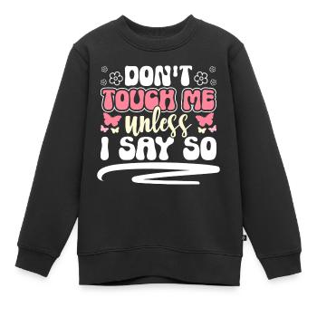 Nur Gucken Lustig Finger weg Antisozial - Kinder Premium Organic Sweatshirt - Schwarz - Vorne - AI Model Kid Female (0cm)