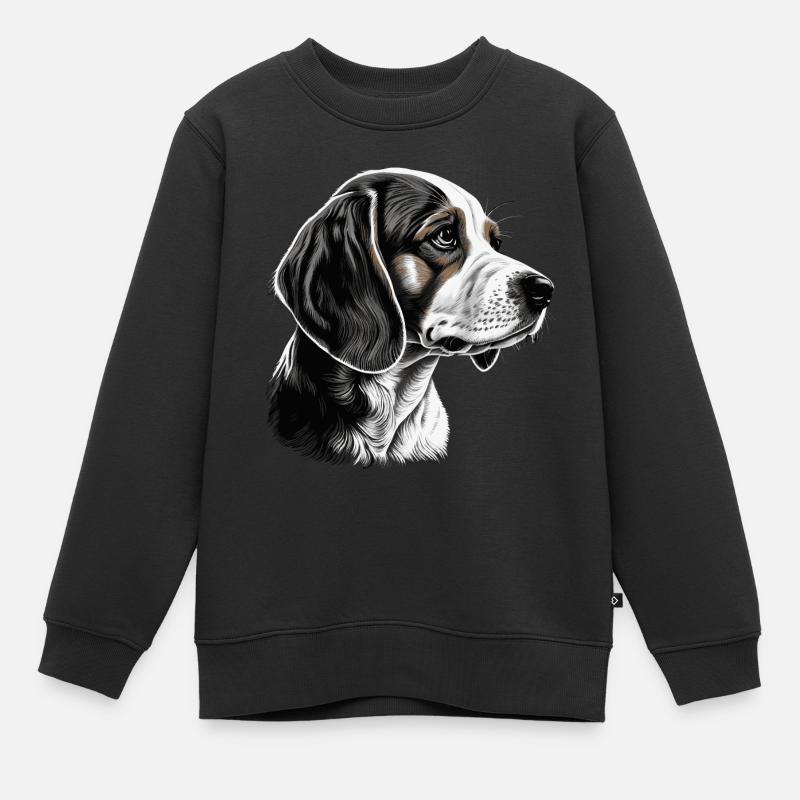 Beagle - Sweat Premium enfant bio - noir