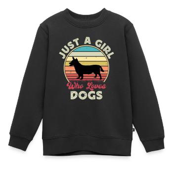 Lancashire Heeler Dog Love Silhouette Retro Sunset - Kinder Premium Organic Sweatshirt - Schwarz - Vorne - AI Model Kid Female (0cm)