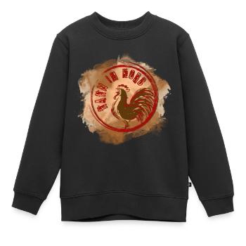 Coq dans le panier - Sweat Premium enfant bio - noir - Devant - AI Model Kid Female (0cm)