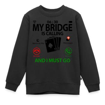 Joueur de bridge Joueur de bridge Paroles drôles Humour - Sweat Premium enfant bio - noir - Devant - AI Model Kid Female (0cm)
