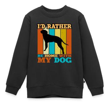 Braque Saint Germain Dog Silhouette Retro Coucher de soleil - Sweat Premium enfant bio - noir - Devant - AI Model Kid Female (0cm)