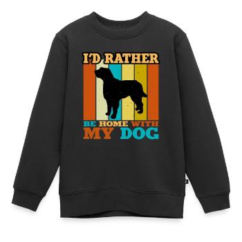 Briquet Griffon Vendeen Dog Silhouette Retro Sun - Sweat Premium enfant bio - noir - Devant - AI Model Kid Female (0cm)