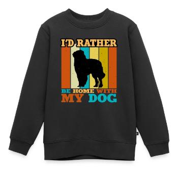 Karpaten-Schäferhund Silhouette Retro Sonnenuntergang - Kinder Premium Organic Sweatshirt - Schwarz - Vorne - AI Model Kid Female (0cm)