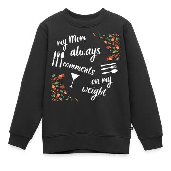 Kommentare von Mama - Kinder Premium Organic Sweatshirt - Schwarz - Vorne - AI Model Kid Female (0cm)