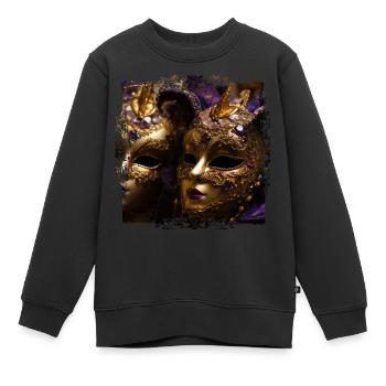 Venezianische Masken sind Weltweit bekannt - Kinder Premium Organic Sweatshirt - Schwarz - Vorne - AI Model Kid Female (0cm)
