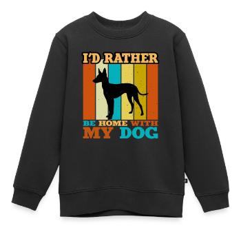 Cirneco Dell Ätna Hundeliebe Silhouette Retro Sonnenuntergang - Kinder Premium Organic Sweatshirt - Schwarz - Vorne - AI Model Kid Female (0cm)