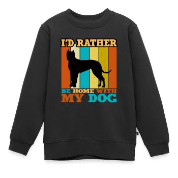 Cordoba Fighting Dog Lover Silhouette Retro Sunset - Sweat Premium enfant bio - noir - Devant - AI Model Kid Female (0cm)