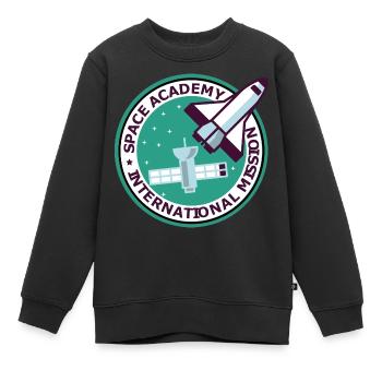 "Vintage Space Academy International" - Kinder Premium Organic Sweatshirt - Schwarz - Vorne - AI Model Kid Female (0cm)