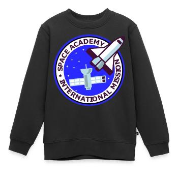 Space Academy International bleu Vintage - Kinder Premium Organic Sweatshirt - Schwarz - Vorne - AI Model Kid Female (0cm)