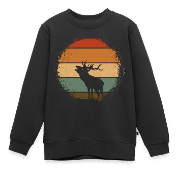 Hirsch - Kinder Premium Organic Sweatshirt - Schwarz - Vorne - AI Model Kid Female (0cm)