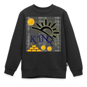 KING - Club WoW - Kinder Premium Organic Sweatshirt - Schwarz - Vorne - AI Model Kid Female (0cm)