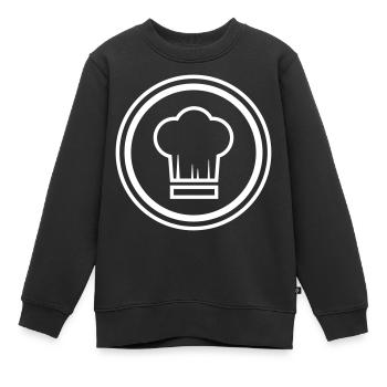 Chef chapeau de chef - Sweat Premium enfant bio - noir - Devant - AI Model Kid Female (0cm)