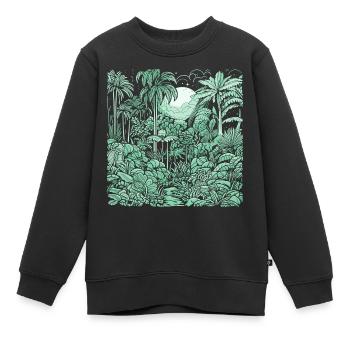 Jungle Motiv Hellgrün - Kinder Premium Organic Sweatshirt - Schwarz - Vorne - AI Model Kid Female (0cm)