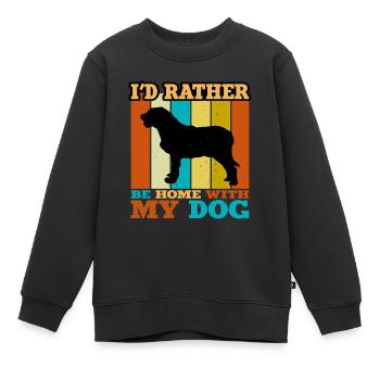Istrischer grobhaariger Jagdhund Silhouette Retro - Kinder Premium Organic Sweatshirt - Schwarz - Vorne - AI Model Kid Female (0cm)