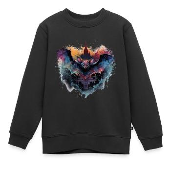Fledermaus Schloss - Kinder Premium Organic Sweatshirt - Schwarz - Vorne - AI Model Kid Female (0cm)