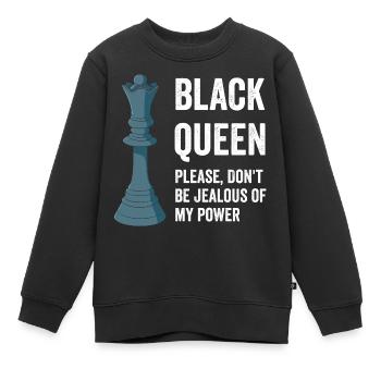 Chess Queen Black History Month Afroamerik - Sweat Premium enfant bio - noir - Devant - AI Model Kid Female (0cm)