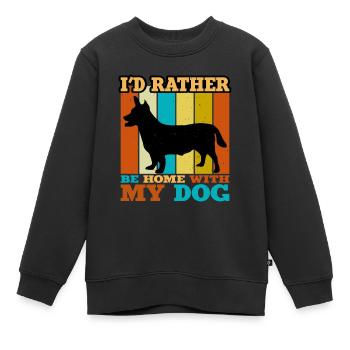 Lancashire Heeler Hund Liebe Silhouette Retro Sonnenuntergang - Kinder Premium Organic Sweatshirt - Schwarz - Vorne - AI Model Kid Female (0cm)