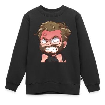 Angry Manny - Kinder Premium Organic Sweatshirt - Schwarz - Vorne - AI Model Kid Female (0cm)