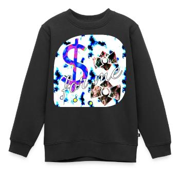 For me $ - Club WoW - Kinder Premium Organic Sweatshirt - Schwarz - Vorne - AI Model Kid Female (0cm)