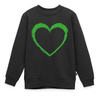 Grünes Herz - Kinder Premium Organic Sweatshirt - Schwarz - Vorne - AI Model Kid Female (0cm)