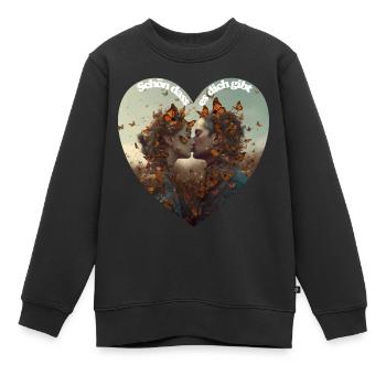 Schmetterlinge im Bauch - Kinder Premium Organic Sweatshirt - Schwarz - Vorne - AI Model Kid Female (0cm)