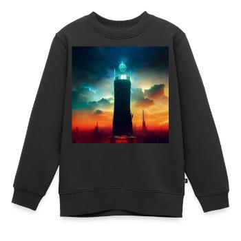 Der Turm - Kinder Premium Organic Sweatshirt - Schwarz - Vorne - AI Model Kid Female (0cm)