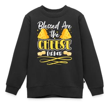 Käseliebhaberin Milch Parmesan Fett - Kinder Premium Organic Sweatshirt - Schwarz - Vorne - AI Model Kid Female (0cm)