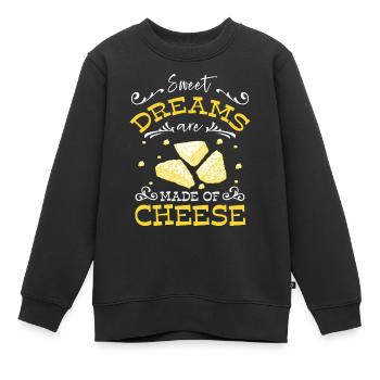Cheese Lover Protein Foodie Cheesecake - Sweat Premium enfant bio - noir - Devant - AI Model Kid Female (0cm)