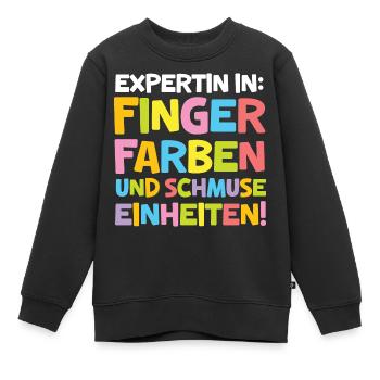 Erzieherin Kita Abschied Fingerfarben Schmusen - Kinder Premium Organic Sweatshirt - Schwarz - Vorne - AI Model Kid Female (0cm)